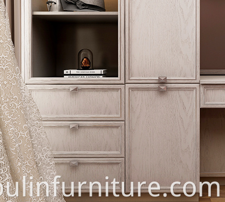 sliding doors wood bedroom closet with dressing table